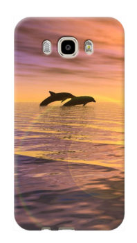 cover personalizzata Galaxy J7 2016 con delfini