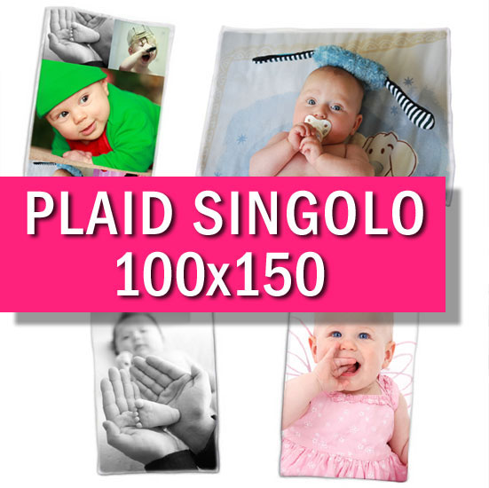 Plaid - Coperta in pile singola maxi100x180 personalizzata con foto collage  e retro colorato - Plaidmania