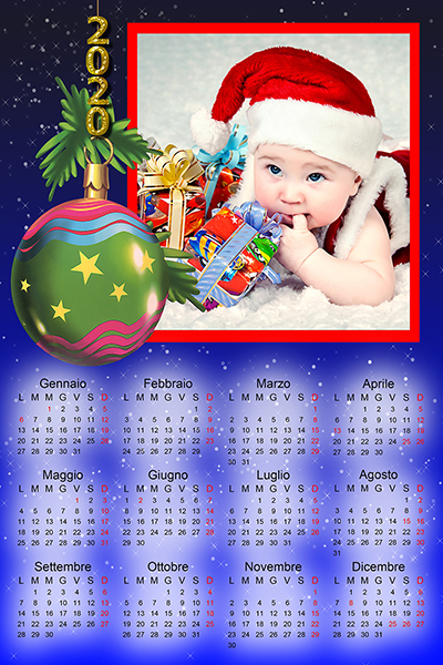 Calendario Personalizzato con Foto Tema Natale Gold – Smart Print